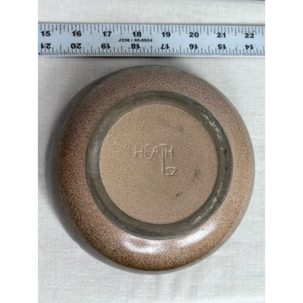 Heath speckled brown & tan 6 slot ashtray 6 1/2 x 2 in MCM Made in Sausalito CA